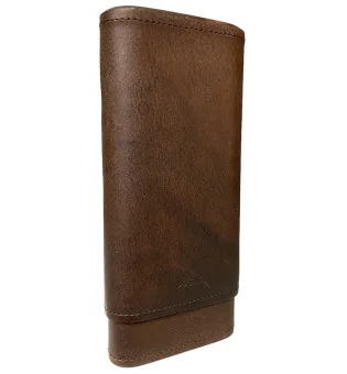 Big Ben Cigar Case for 5 Double Coronas Dark Brown